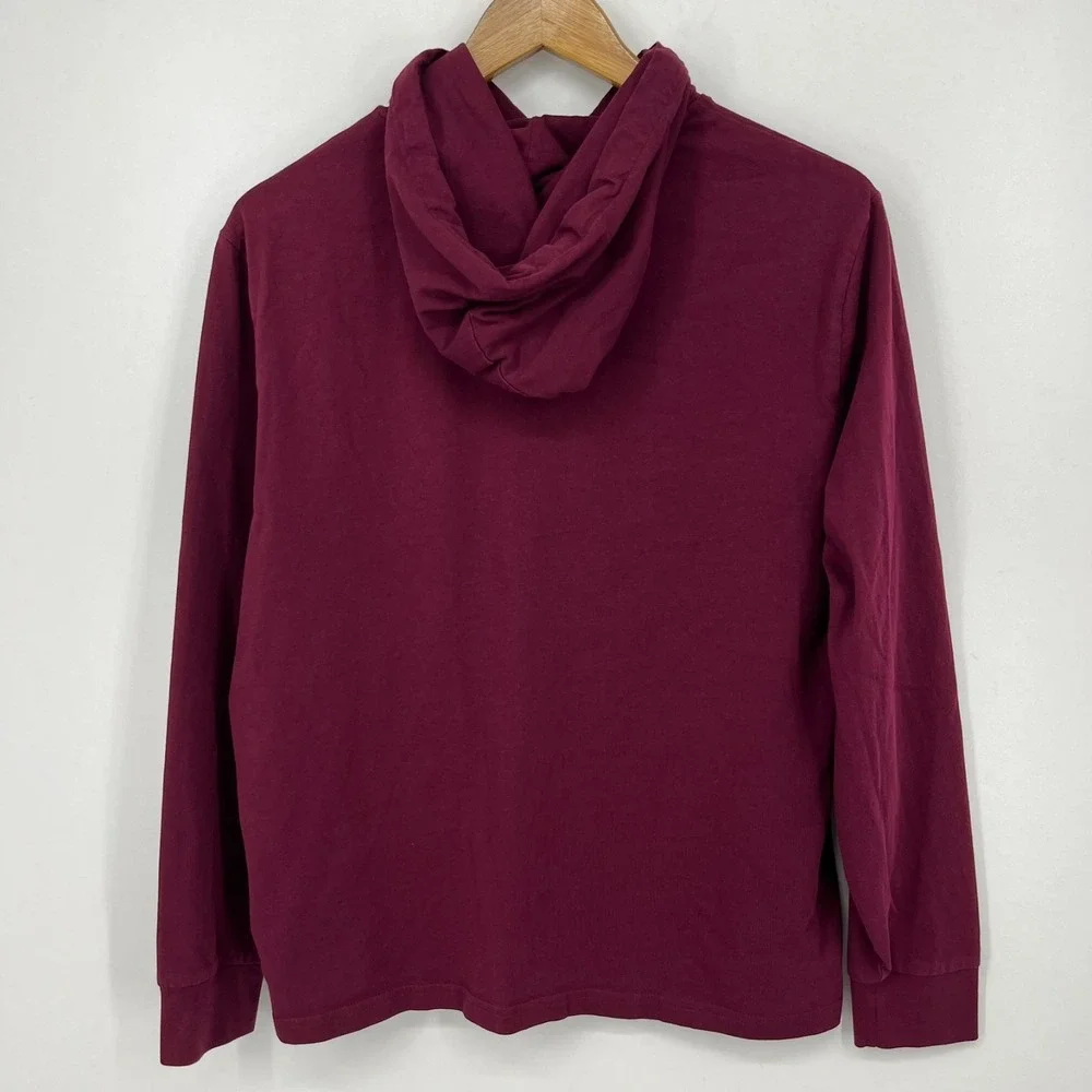 Polo Ralph Lauren Lightweight Pullover Hoodie Men's M Red Maroon Drawstring Pony